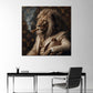 Leone con sigaro abito di lusso ritratto elegante quadro