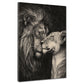 Leone e leonessa arte in bianco e nero coppia quadro