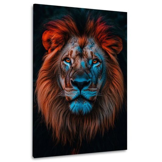 Leone ritratto maestoso animale selvaggio potere quadro