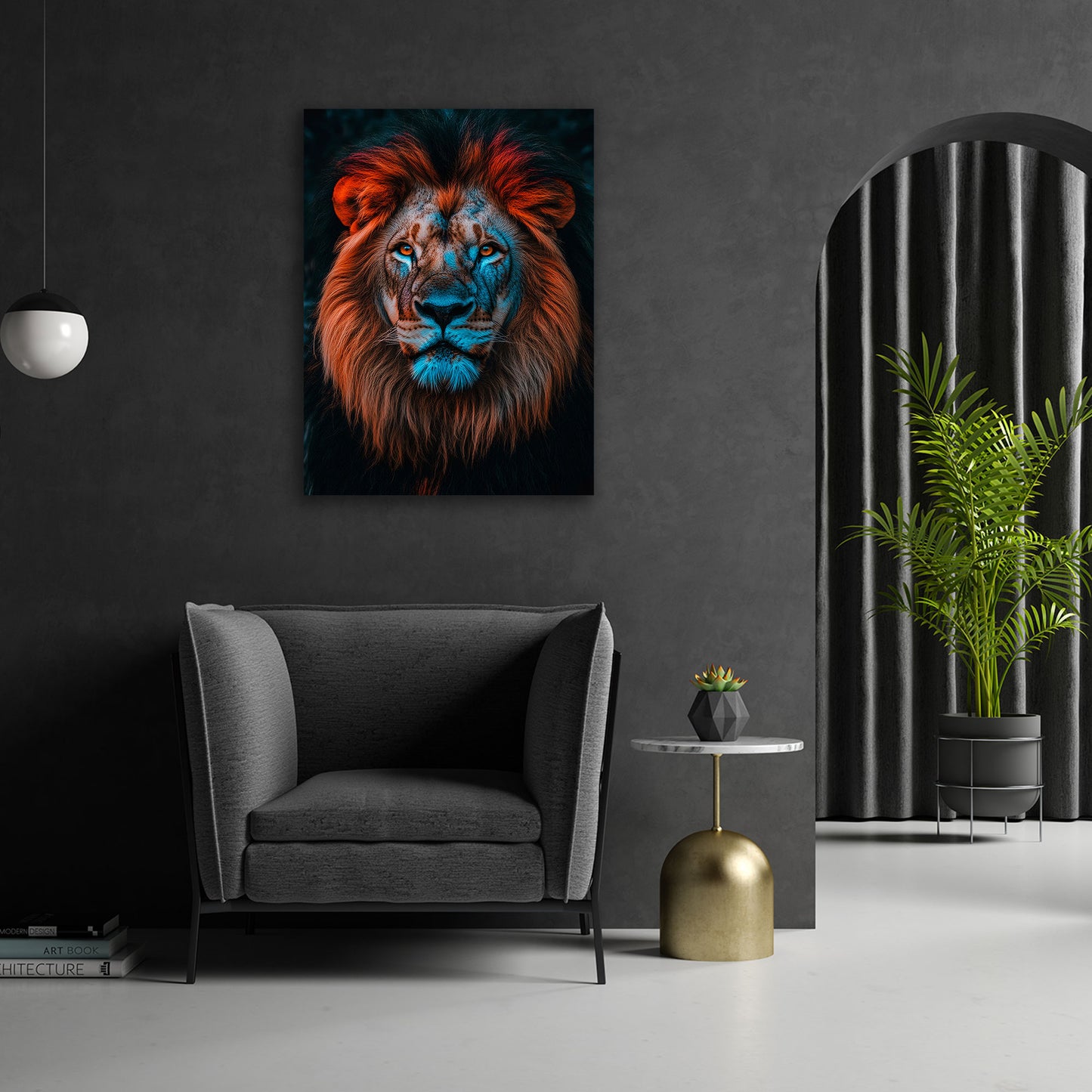 Leone ritratto maestoso animale selvaggio potere quadro