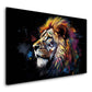 Leone ritratto Pop Art colorato sfondo nero quadro