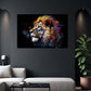Leone ritratto Pop Art colorato sfondo nero quadro