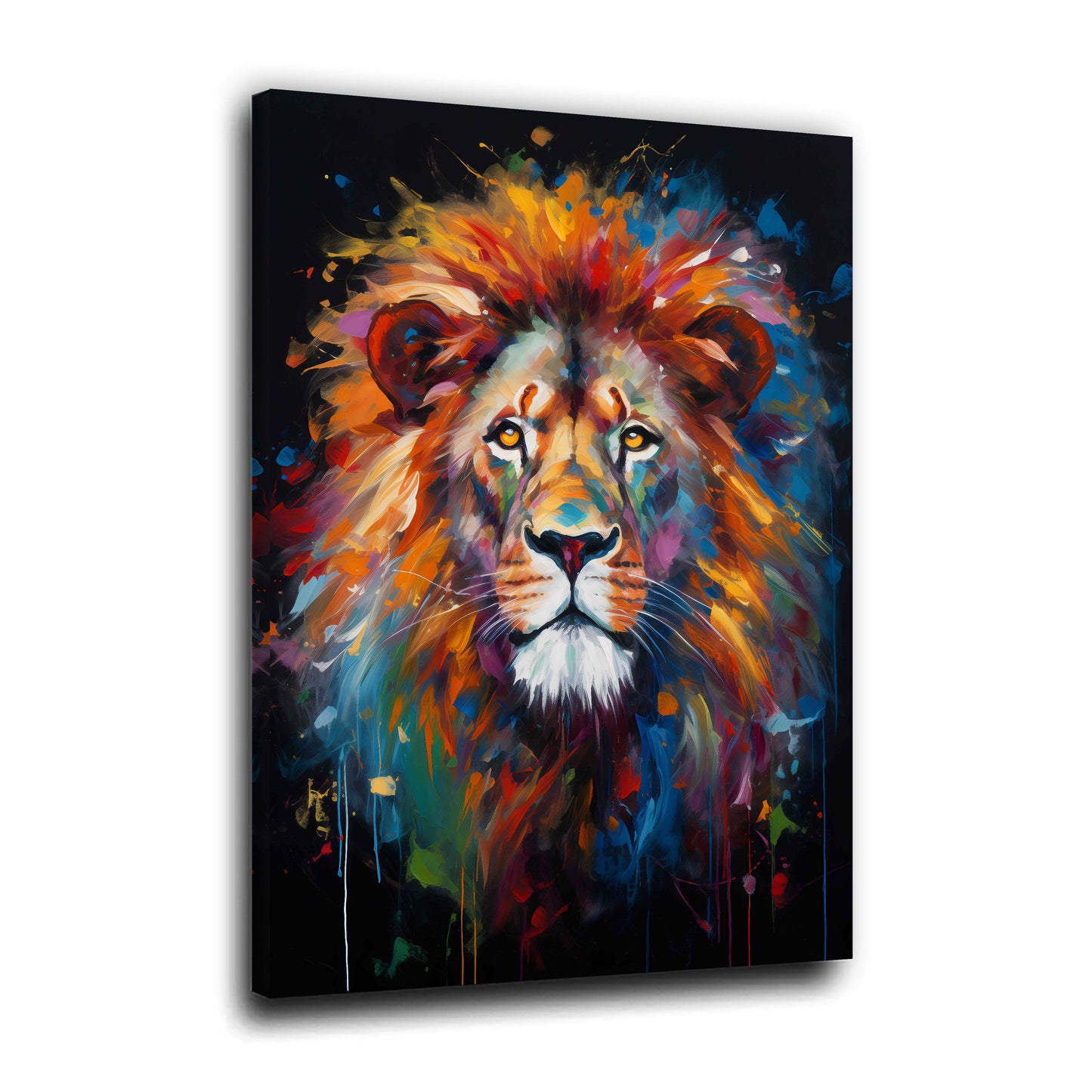 Leone testa Pop Art esplosione di colori arte moderna quadro