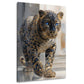 Leopardo con occhi blu in elegante stile cristallo quadro