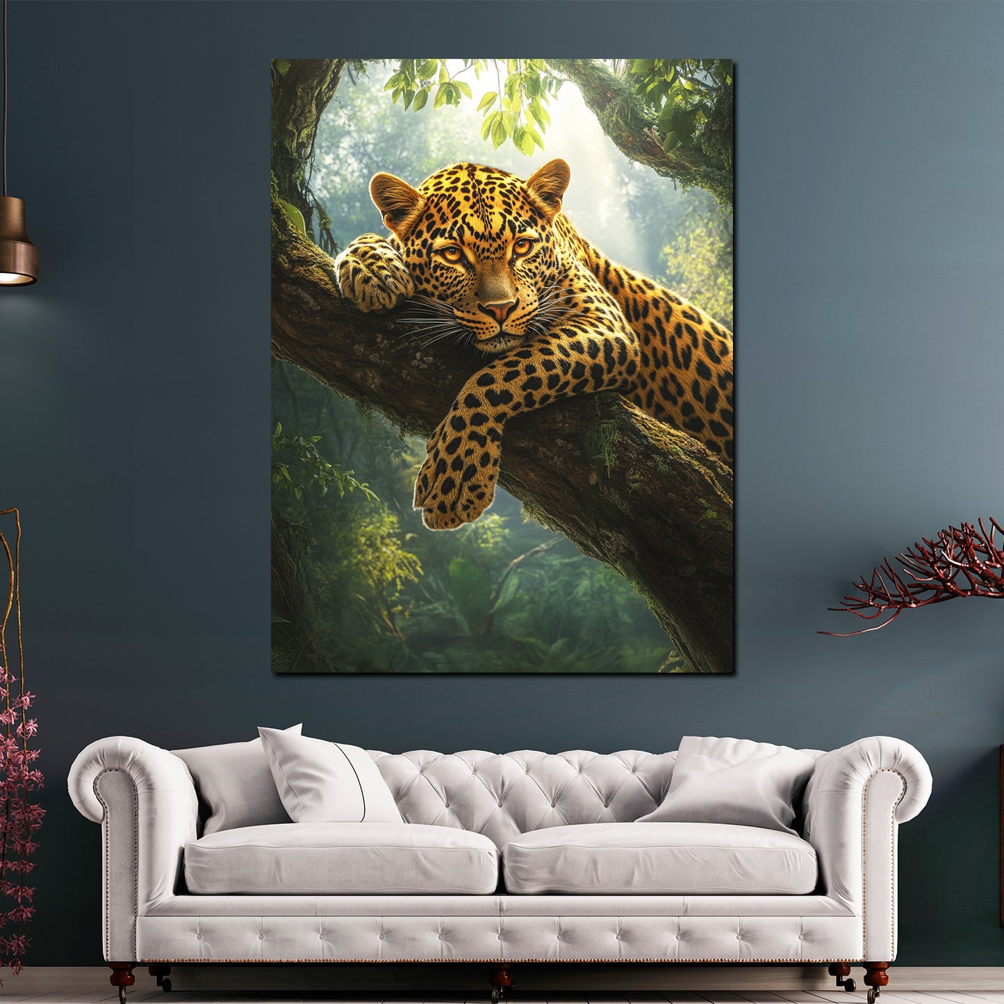 Leopardo giungla animale selvaggio natura quadro