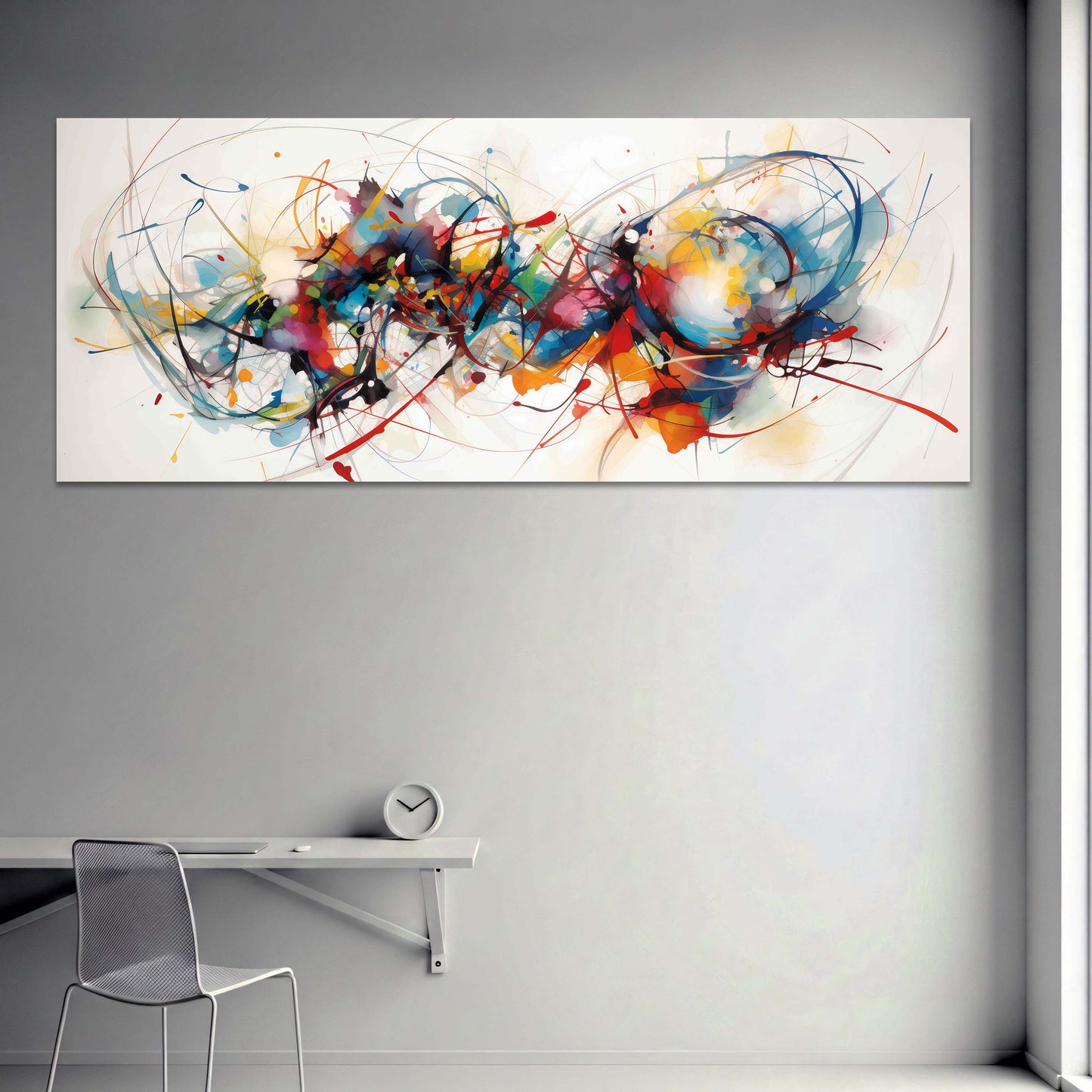 Linee astratte con un'esplosione dinamica di colori quadro