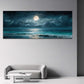 Luna piena e cielo stellato sul mare turchese panorama quadro