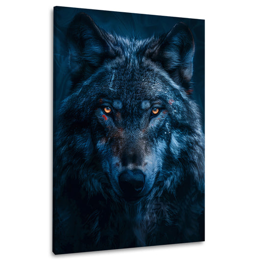 Lupo ritratto animale selvaggio arte realistica quadro