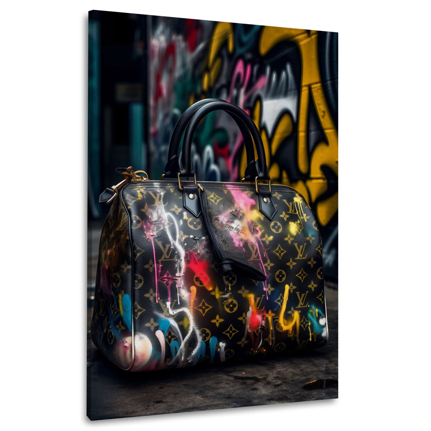 Borsa di lusso con design graffiti fashion quadro
