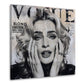 Madonna ritratto bianco nero con espressione iconica quadro