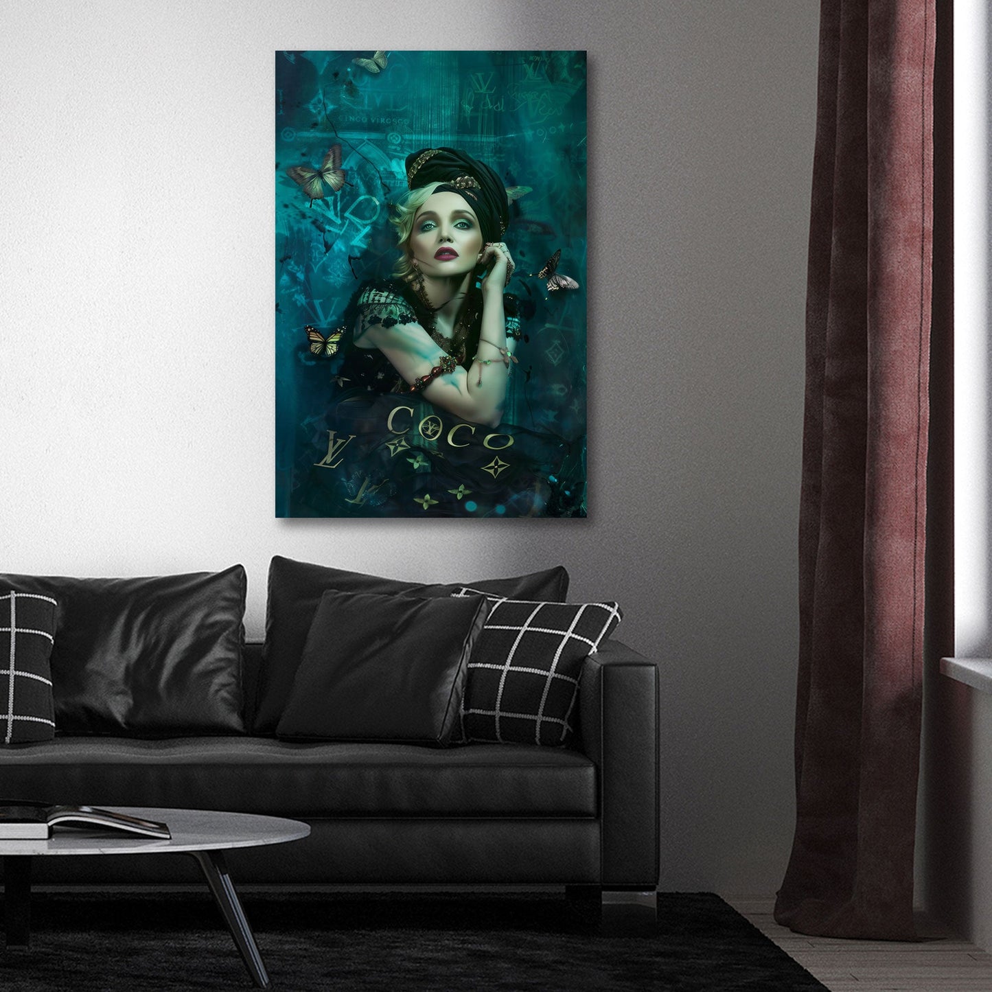 Madonna ritratto fashion con farfalle e stile elegante quadro