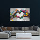 Mani che creano un cuore nella vivace Pop Art quadro