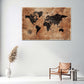 Mappa del mondo marrone in stile vintage antico con bussola quadro