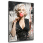 Marilyn Monroe con bolla di gomma rosa e accenti rossi quadro