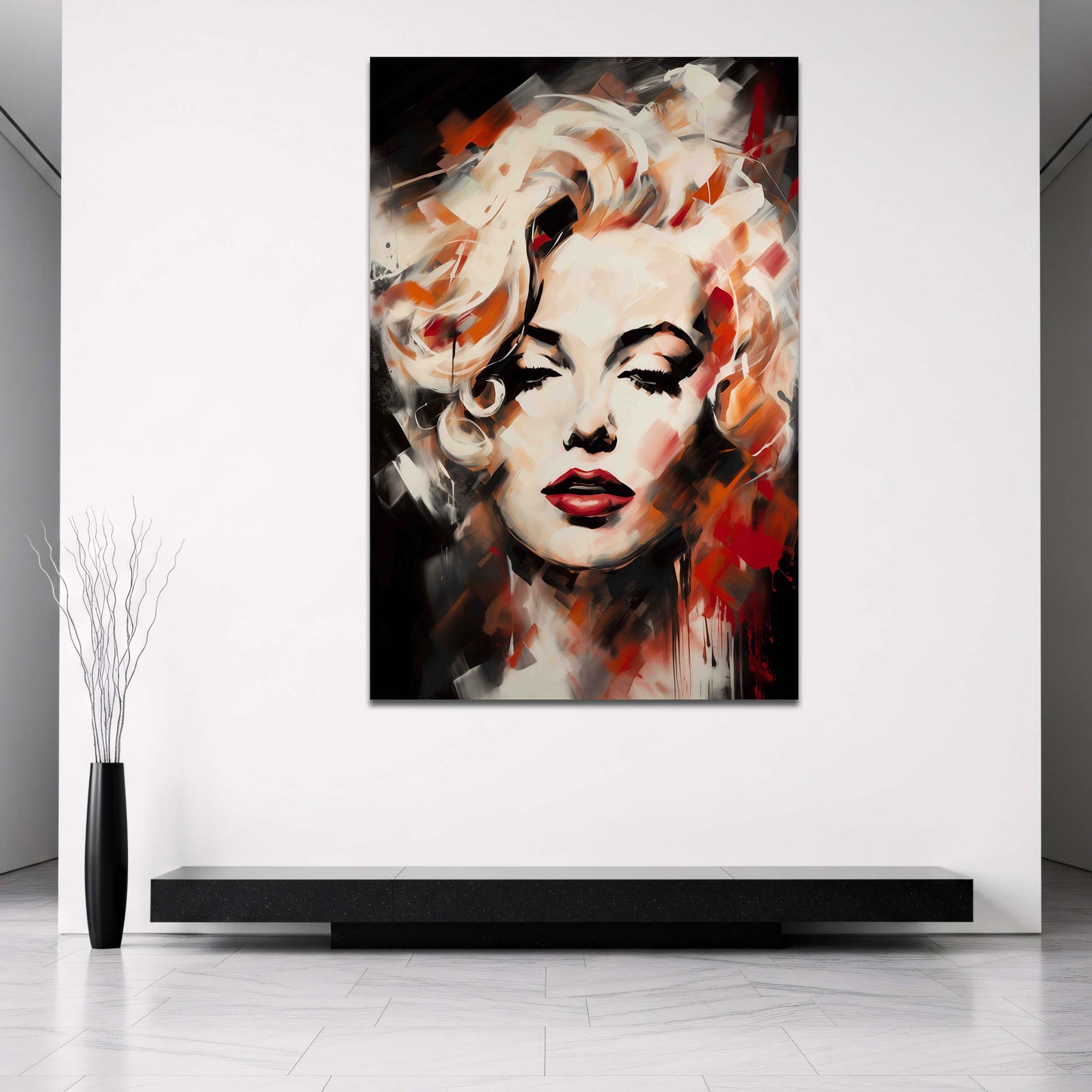Marilyn ritratto astratto moderno arte rosso quadro