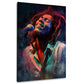 Marley cantante reggae microfono ritratto dreadlocks luce palco quadro