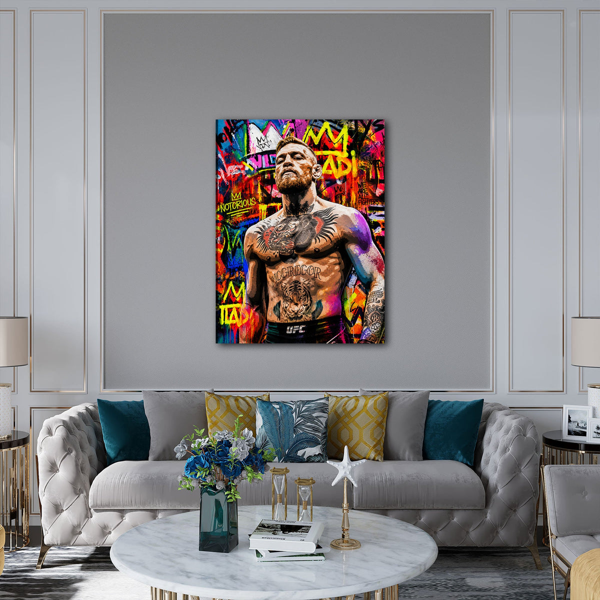 McGregor lottatore MMA in stile Graffiti Pop Art quadro