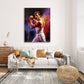 Mercury cantante rock con microfono e luci intense quadro