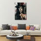 Metà teschio metà donna con cilindro in stile gothic quadro