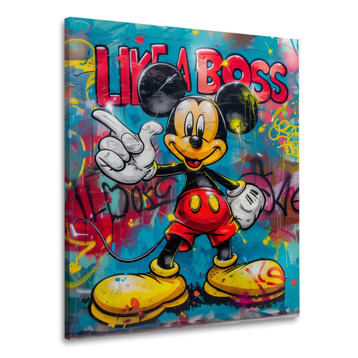 Topo con scritta Like a Boss in stile graffiti colorato quadro