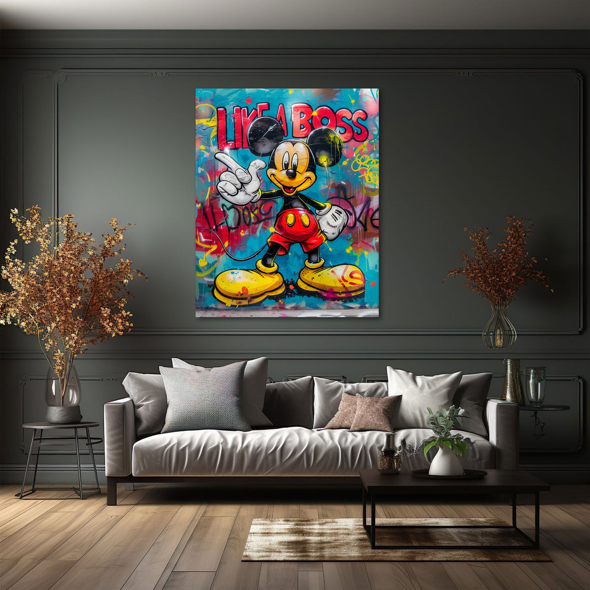 Topo con scritta Like a Boss in stile graffiti colorato quadro