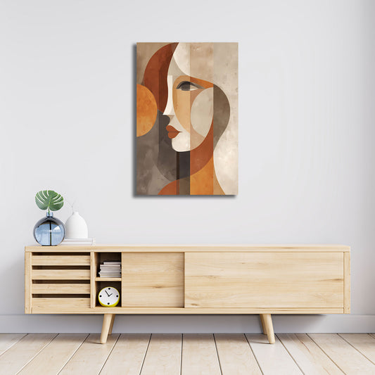 Minimalista ritratto astratto colori caldi quadro