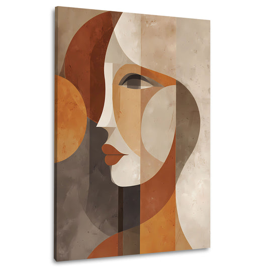 Minimalista ritratto astratto colori caldi quadro