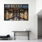 Moda boutique di lusso per vetrina di borse quadro