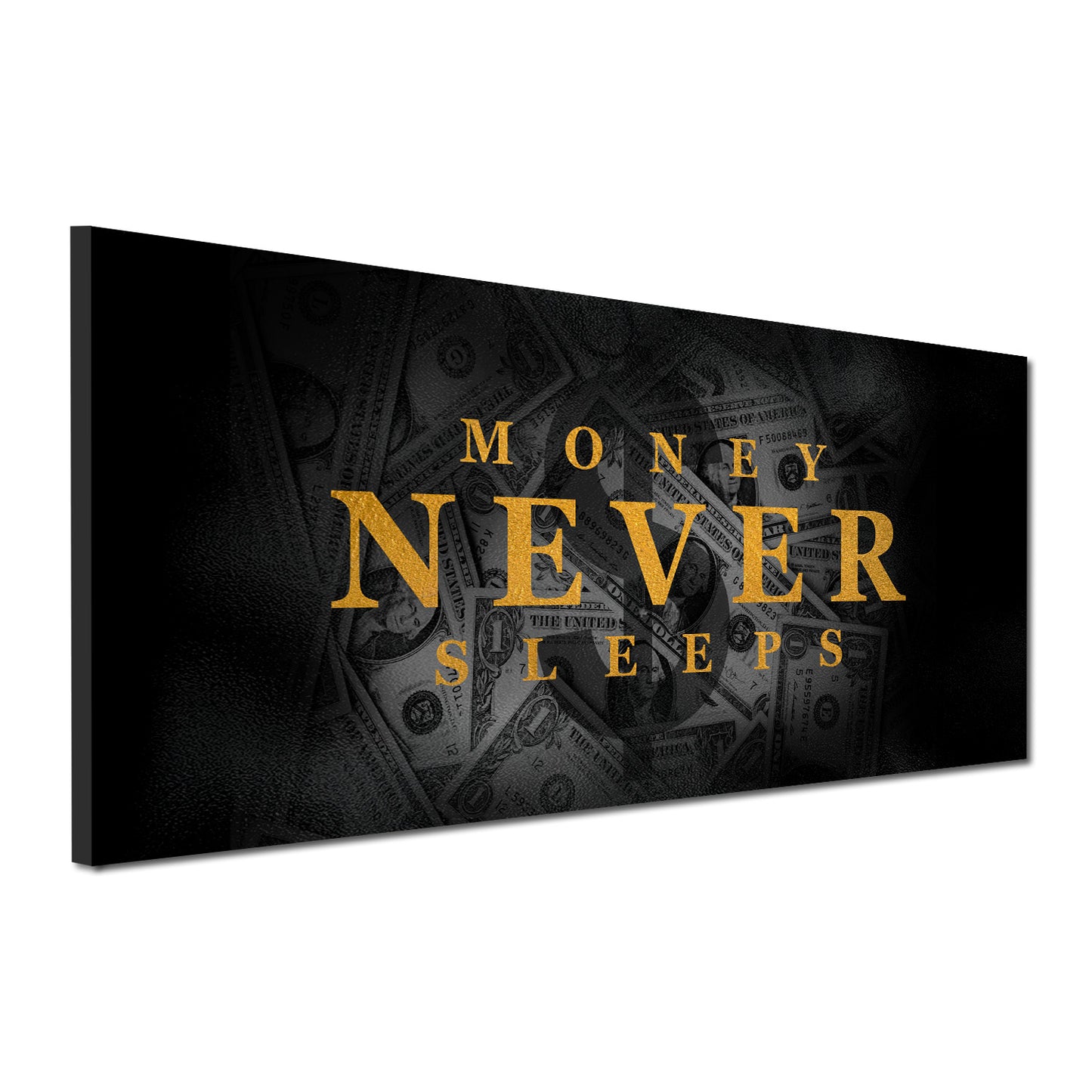 Money never sleeps motivazione ricchezza quadro