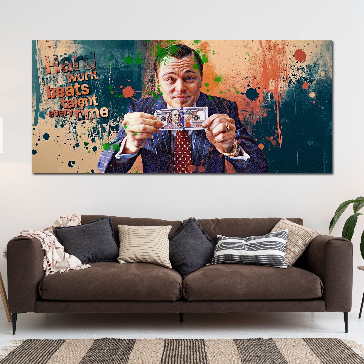 Motivazione denaro leonardo frase street art quadro