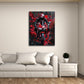 Moto Honda rossa con pilota vista frontale Street Art quadro