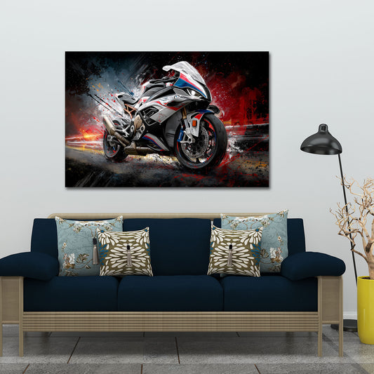 Moto sportiva e velocità dinamico in stile Pop Art quadro
