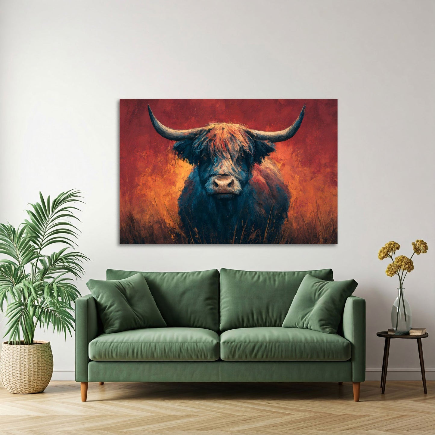 Mucca pastello espressiva in stile contemporaneo quadro