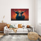 Mucca pastello espressiva in stile contemporaneo quadro