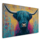 Mucca ritratto frontale colorato dai toni vivaci quadro