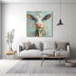 Mucca ritratto olio con palette cromatica vivace quadro