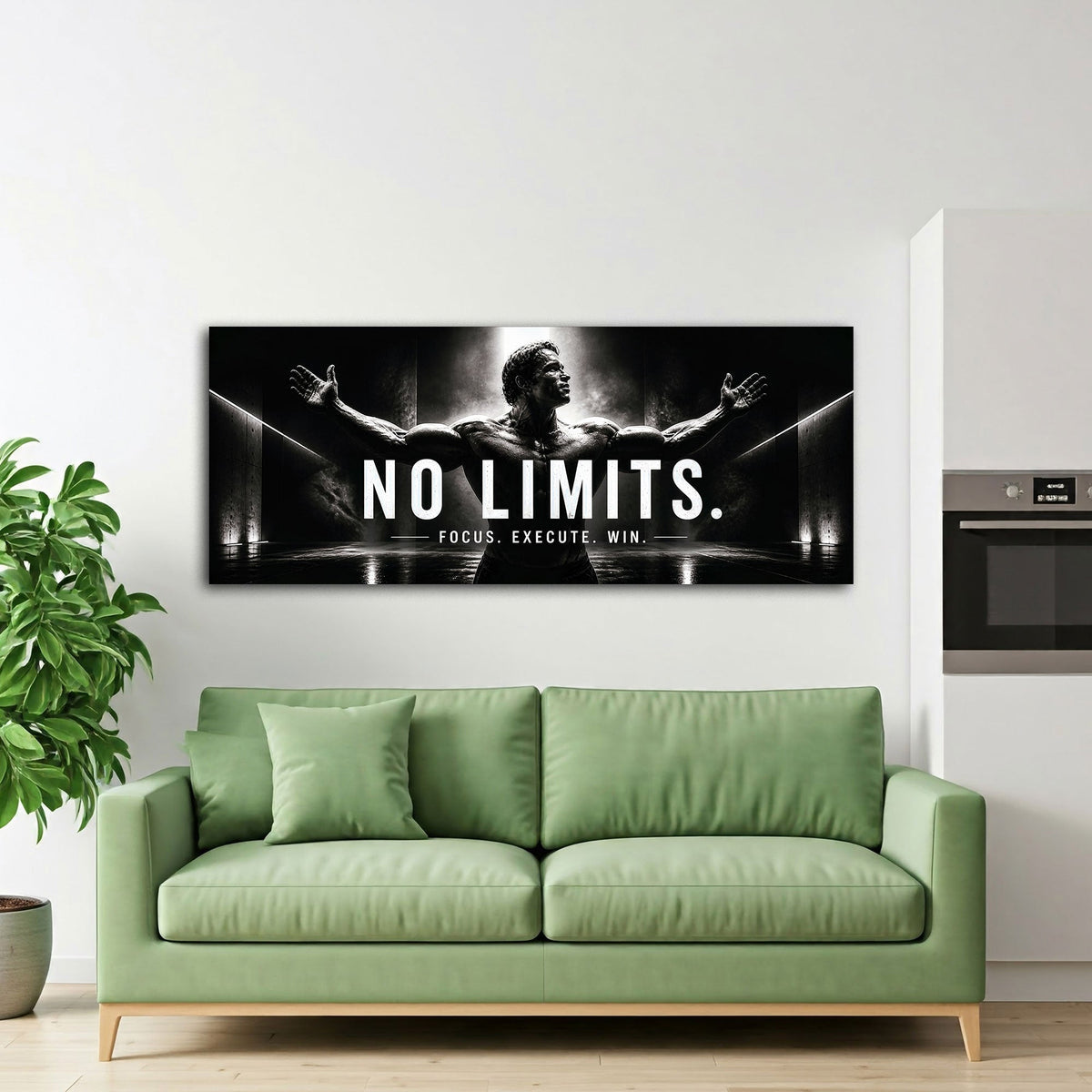No Limits motivazione panorama in bianco e nero moderno quadro