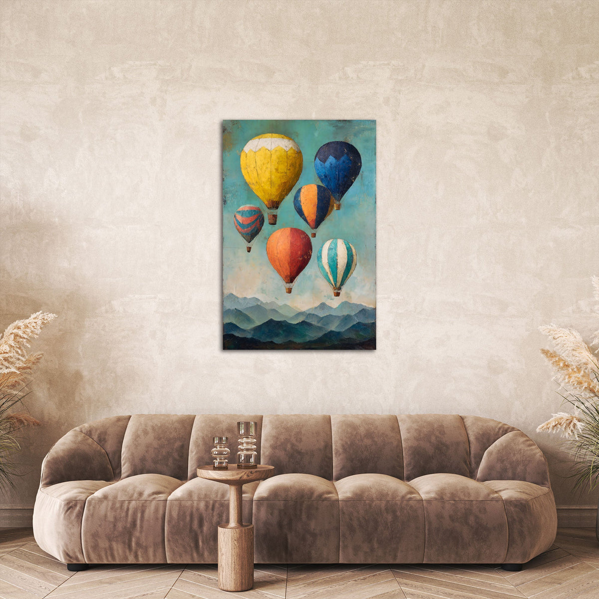 Quadro palloni colorati in soggiorno
