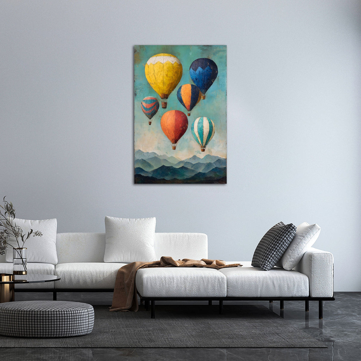 Quadro palloni colorati ambientato