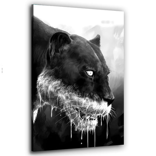 Pantera ritratto animale selvaggio arte intensa quadro