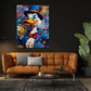 Papera in stile Pop Art con moneta Bitcoin graffiti quadro