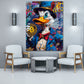Papera in stile Pop Art con moneta Bitcoin graffiti quadro