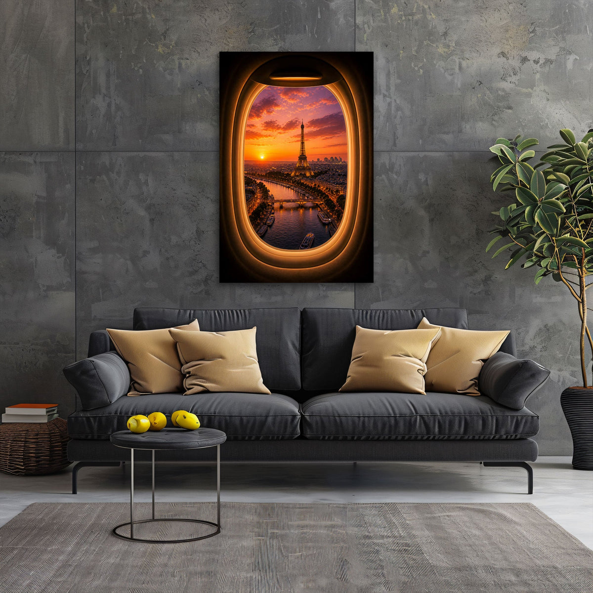 Quadro Parigi dal finestrino in soggiorno