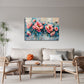 Quadro peonie rosa in soggiorno