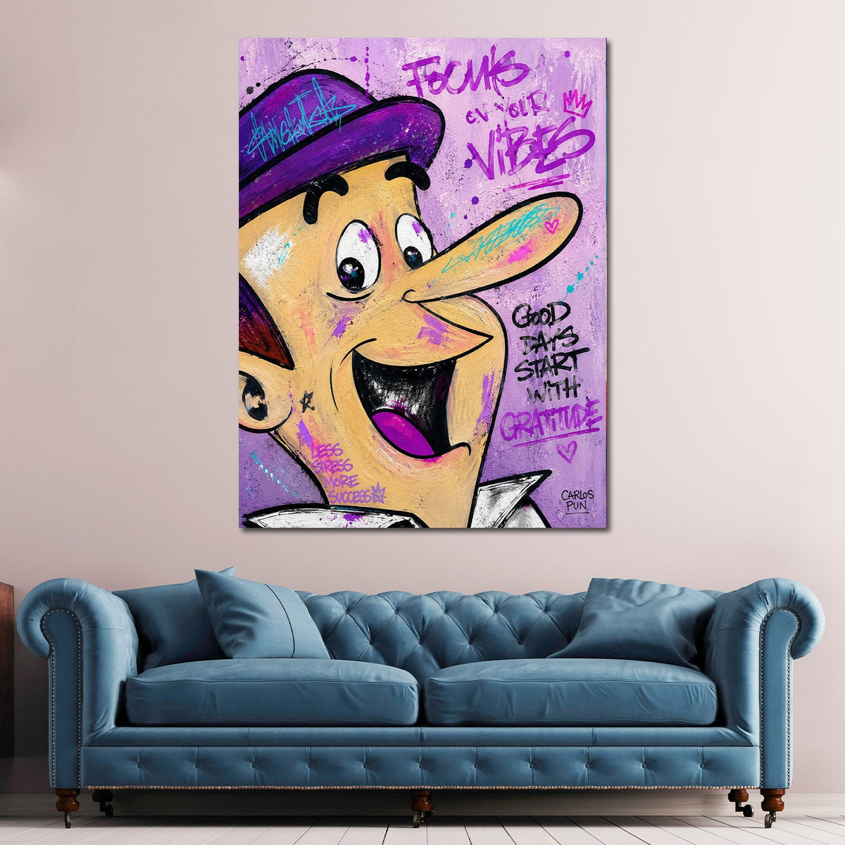 Personaggio comic pop art quadro in soggiorno