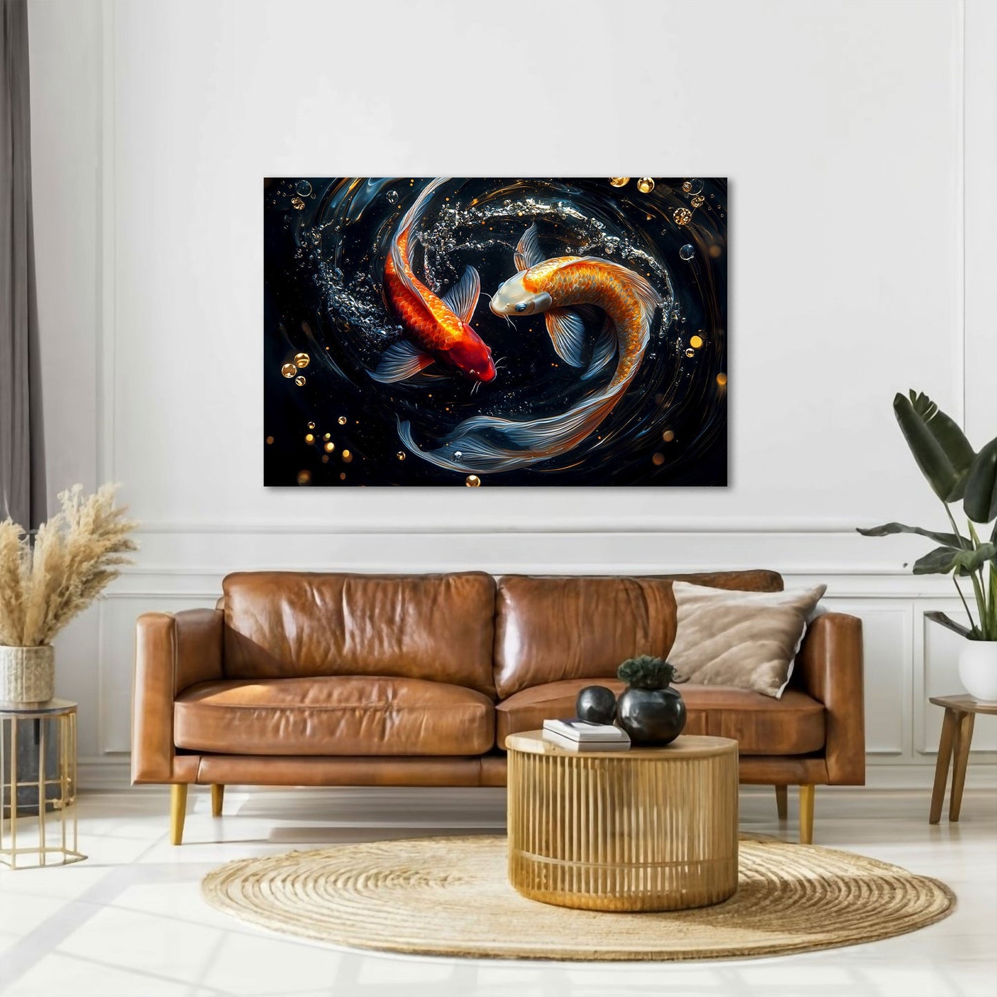 Pesce koi astratto dai colori decisi e brillanti quadro