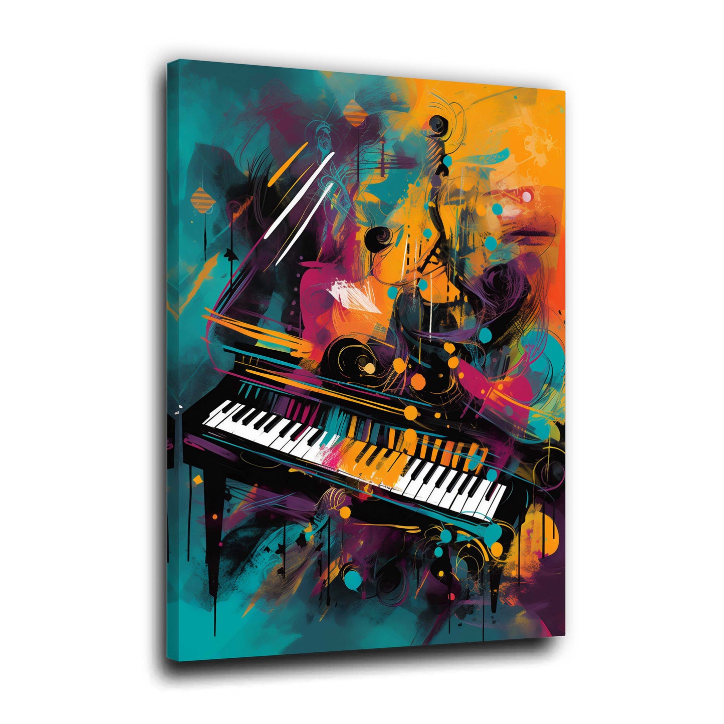 Pianoforte pop art colorato con pennellate astratte quadro
