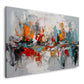 Pittura astratta con pennellate energiche e colori quadro
