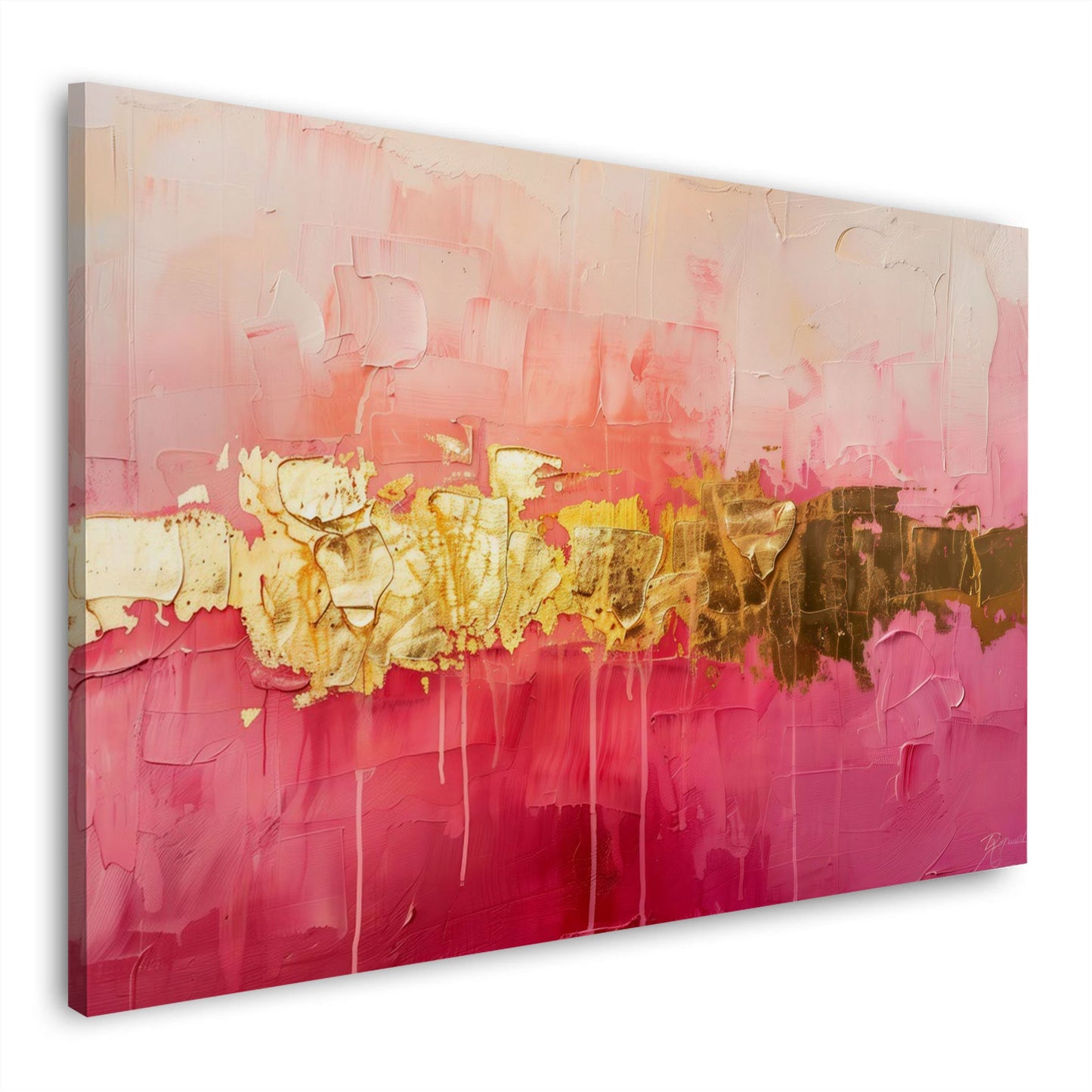 Pittura astratta rosa oro moderna dai toni caldi quadro