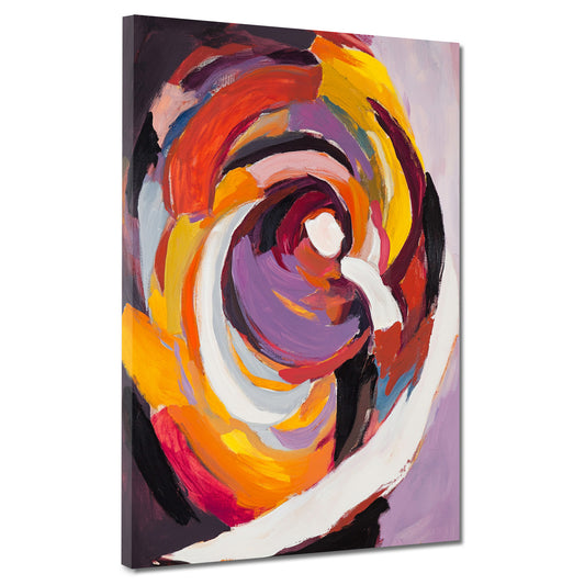 Pittura astratta vortice colori forti energia e movimento quadro